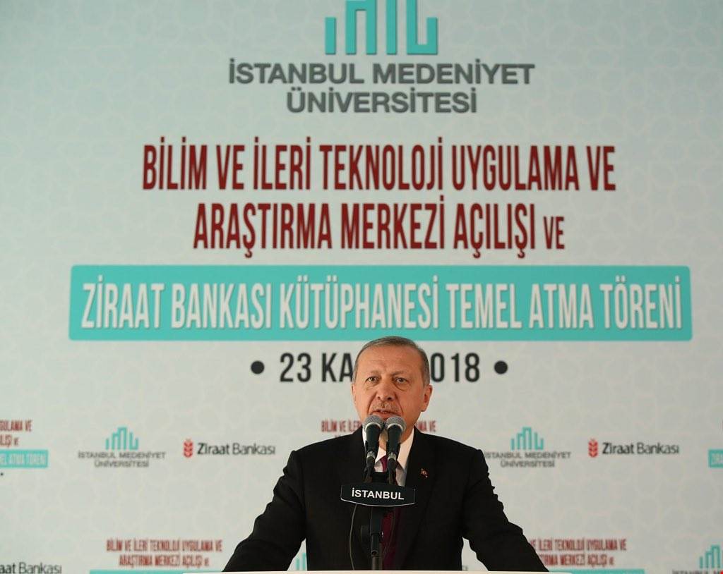 CUMHURBAŞKANI RECEP TAYYİP ERDOĞAN İSTANBUL MEDENİYET ÜNİVERSİTESİ MERKEZİ LABORATUVAR AÇILIŞI VE KÜTÜPHANE TEMEL ATMA TÖRENİNE KATILDI