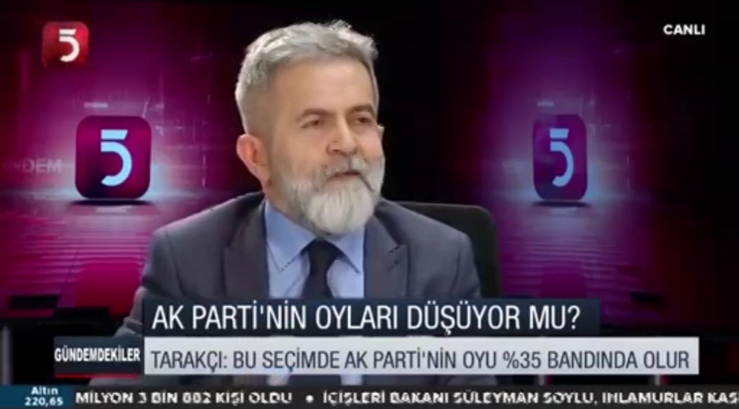Gazeteci Yazar Ali Tarakçı’dan iddiali çıkış ak parti bu kez kaybeder!
