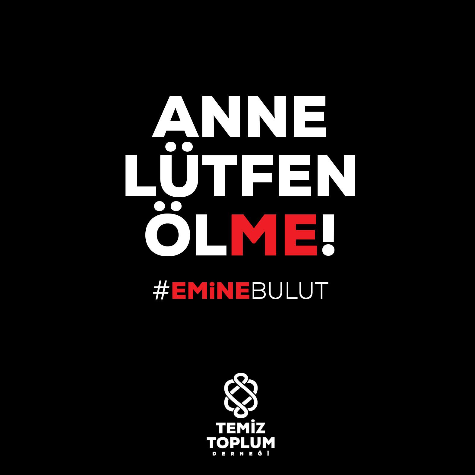 TEMİZ TOPLUM DERNEĞİ’İNDEN EMİNE BULUT AÇIKLAMASI: HEPİMİZ SUÇLUYUZ!