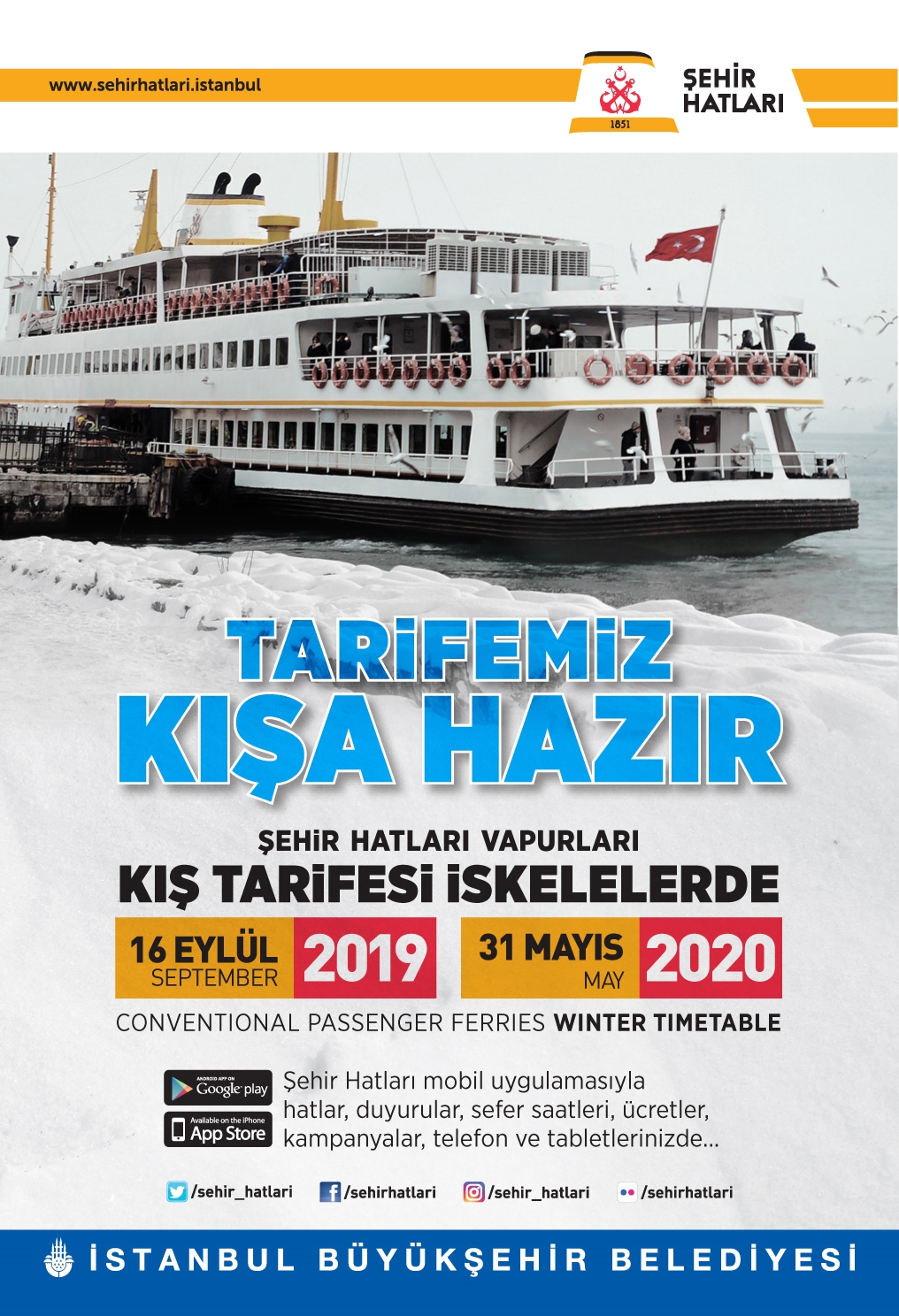 ŞEHİR HATLARI KIŞ TARİFESİNE GEÇİYOR, SEFERLER ARTIYOR