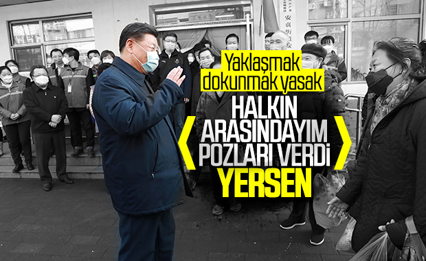 Çin Devlet Başkanı maske takıp sokağa indi