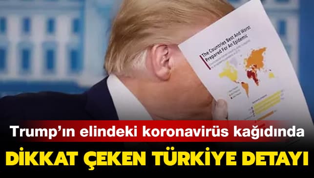 Trump'ın elindeki koronavirüs kağıdında dikkat çeken Türkiye detayı