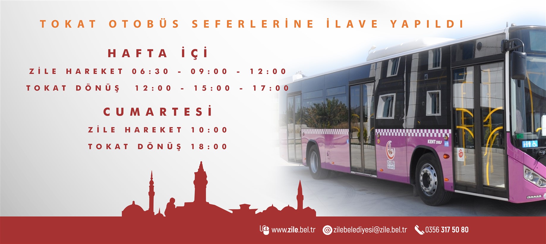 Tokat Otobüs Seferlerine İlave Yapıldı