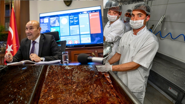 İzmir Büyükşehir Belediyesi yardım kolilerine kavurma koydu