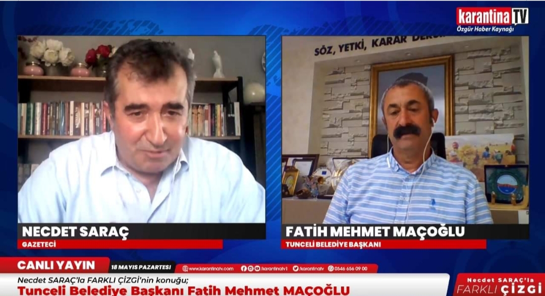 Tunceli Belediye Başkanı Maçoğlu: Özel mülkçü anlayış Koronovirüsten daha tehlikeli bir anlayış!