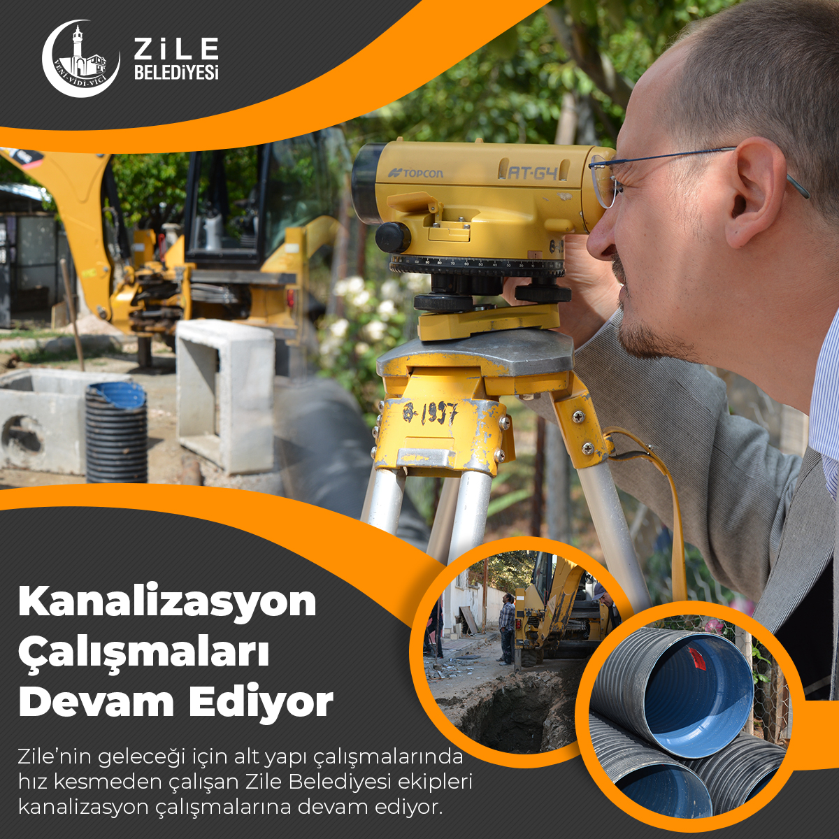 Zile’de Kanalizasyon Çalışmaları Devam Ediyor