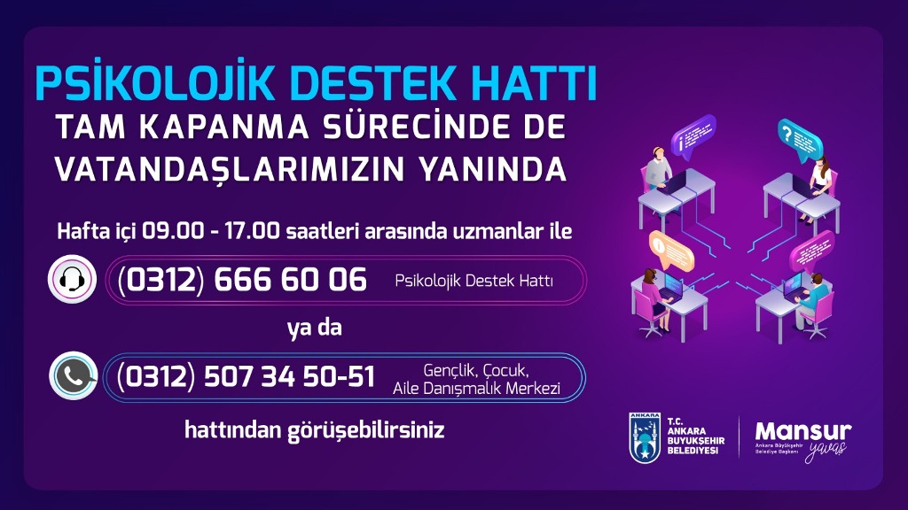 Ankara Büyükşehir Belediyesi “Psikolojik Destek Hattı” kurdu