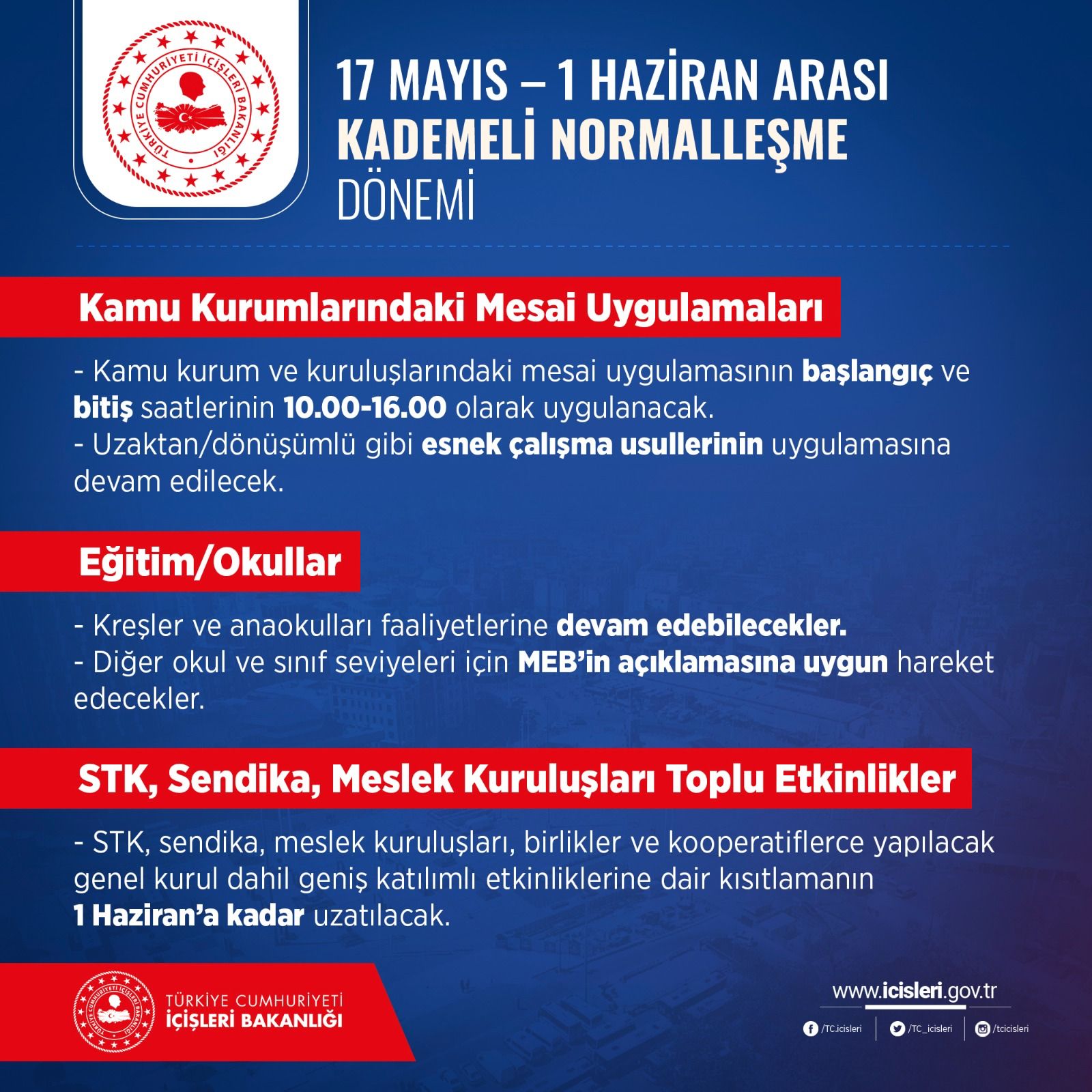 İstanbul Valisi Yerlikaya: Kademeli Normalleşme Tedbirleri Genelgesini yayınladı