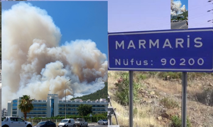 Muğla’nın Marmaris ilçesinde yangın paniği