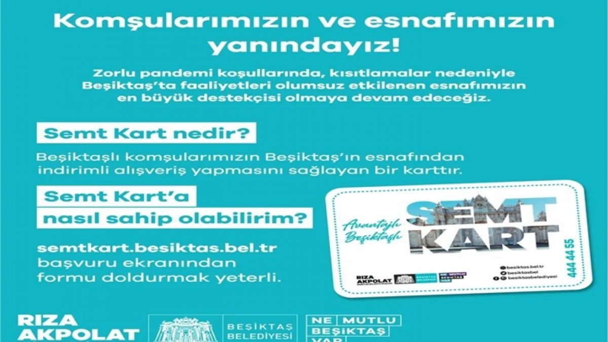 Beşiktaş Belediyesi&#39;nden yepyeni bir dayanışma ağı semt kart uygulaması  başlıyor | Belediye Haber Ajansı