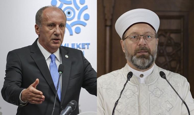 Muharrem İnce'den Ali Erbaş'a sert tepki!