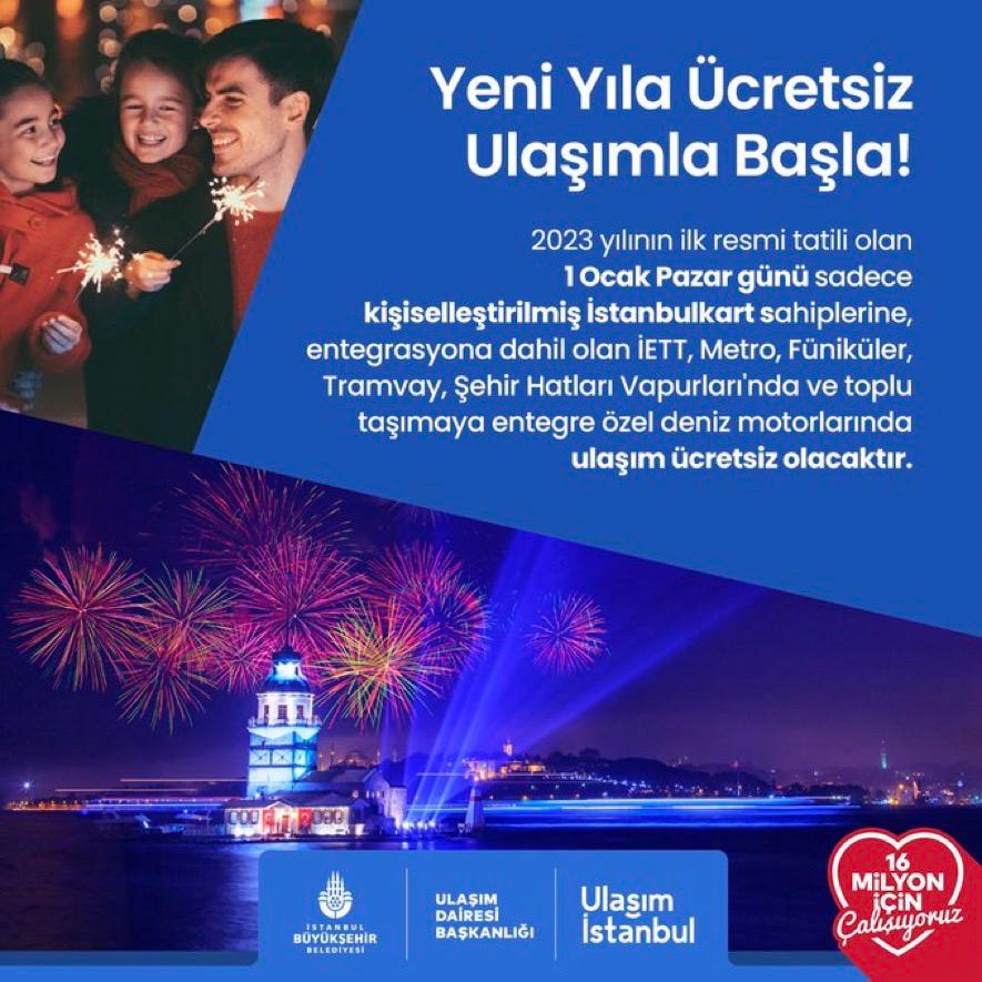 İSTANBUL’DA YILBAŞINDA ÜCRETSİZ ULAŞIM İÇİN KİŞİSELLEŞTİRME ŞART