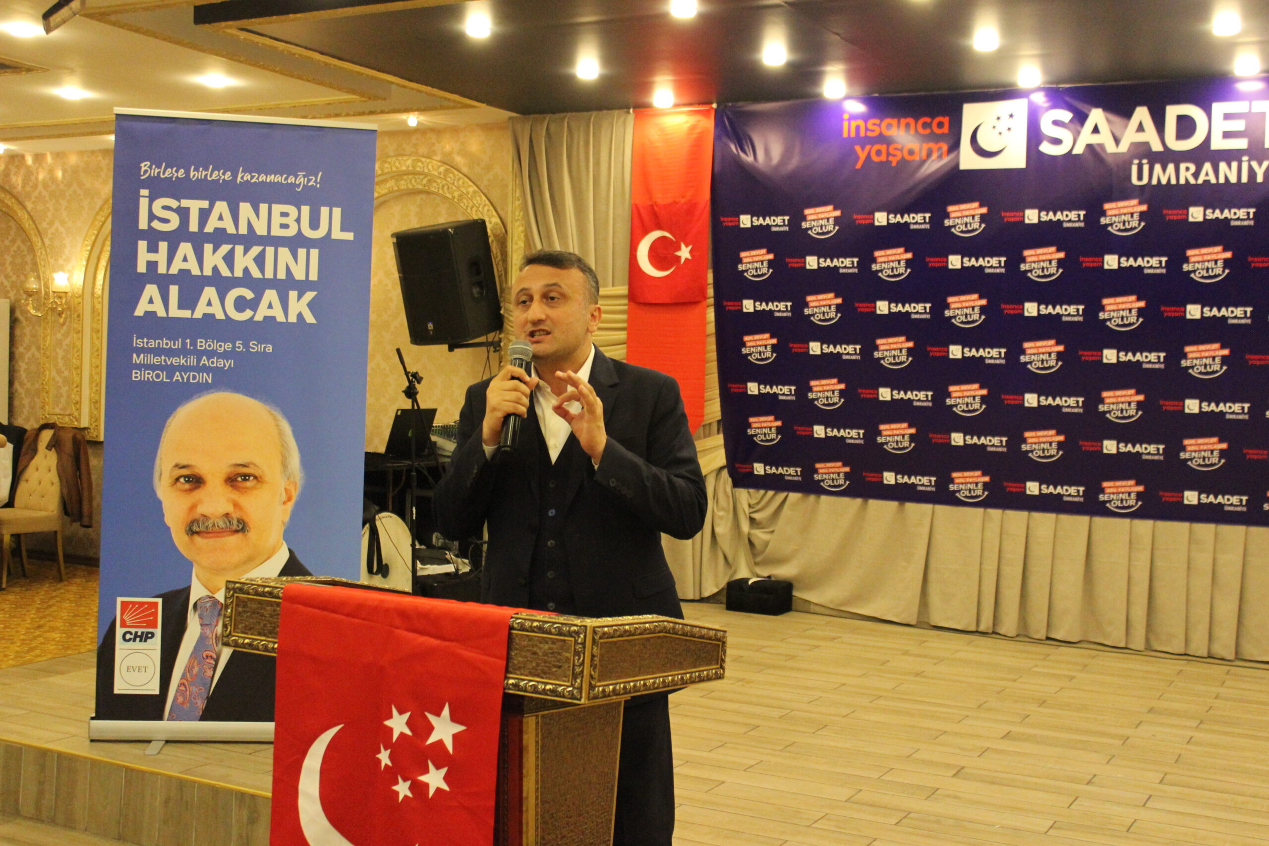 Saadet Partisi İstanbul Milletvekili Adayı Birol Aydın Ümraniye’de konuştu