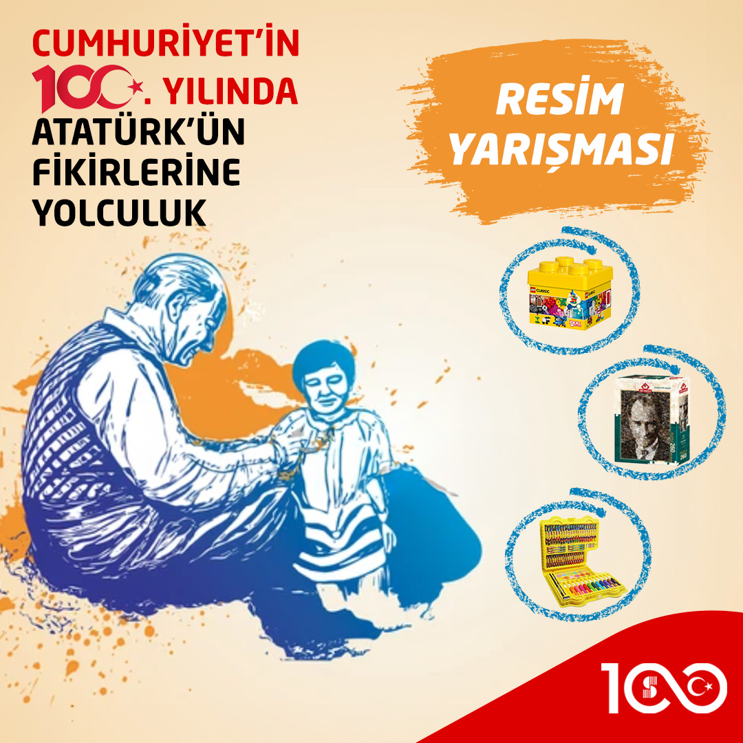 Çocuklar çizimleriyle  “Cumhuriyetin 100. Yılında Atatürk’ün Fikirlerine Yolculuk” edecek