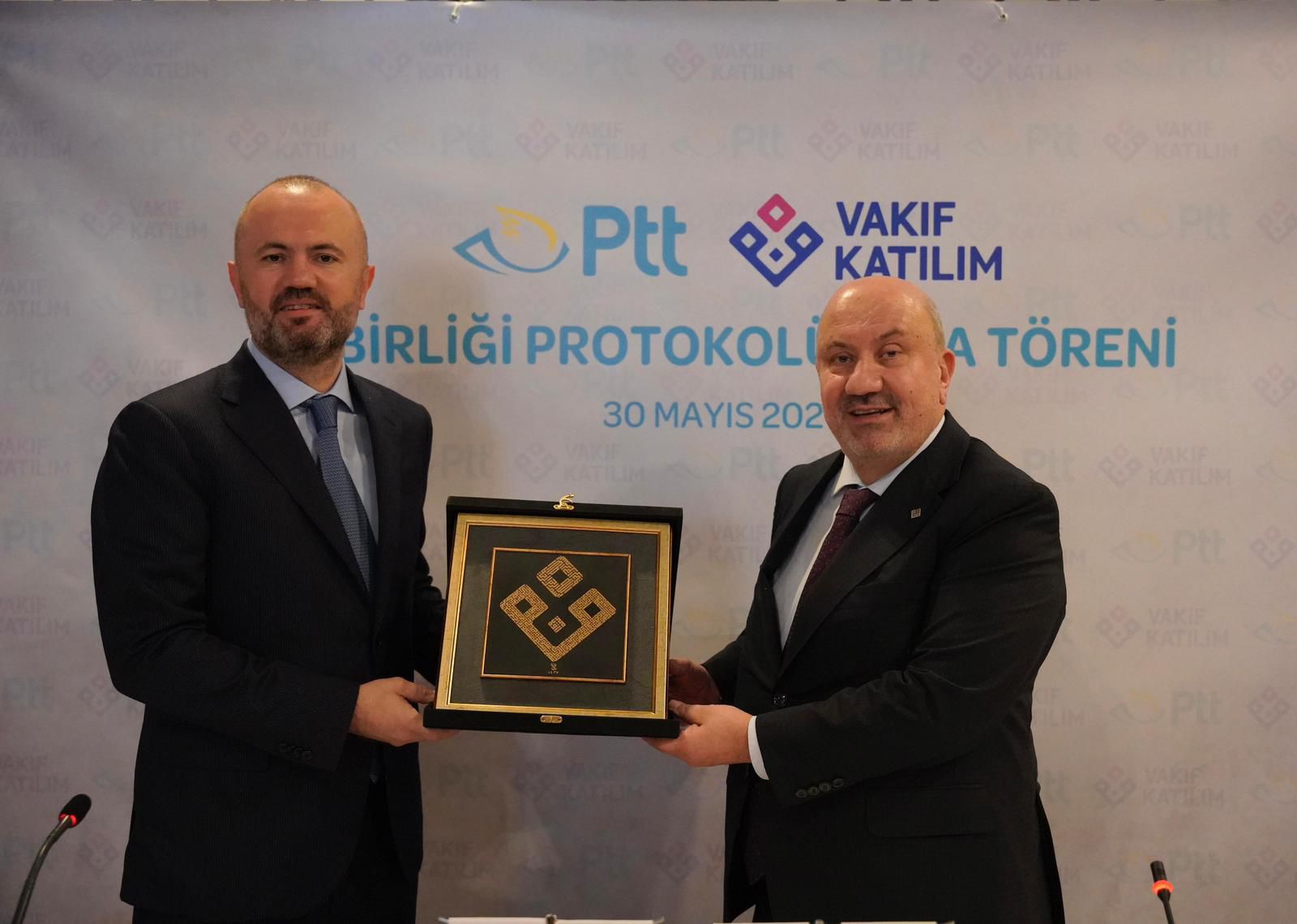 PTT AŞ VE VAKIF KATILIM ARASINDA İŞ BİRLİĞİ PROTOKOLÜ İMZALANDI