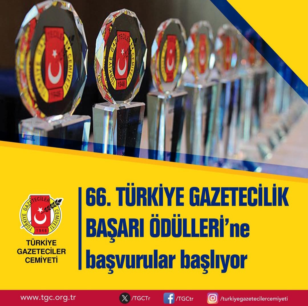 Türkiye Gazeteciler Cemiyeti: Gazetecilik Başarı Ödülleri’ne başvurular başlıyor