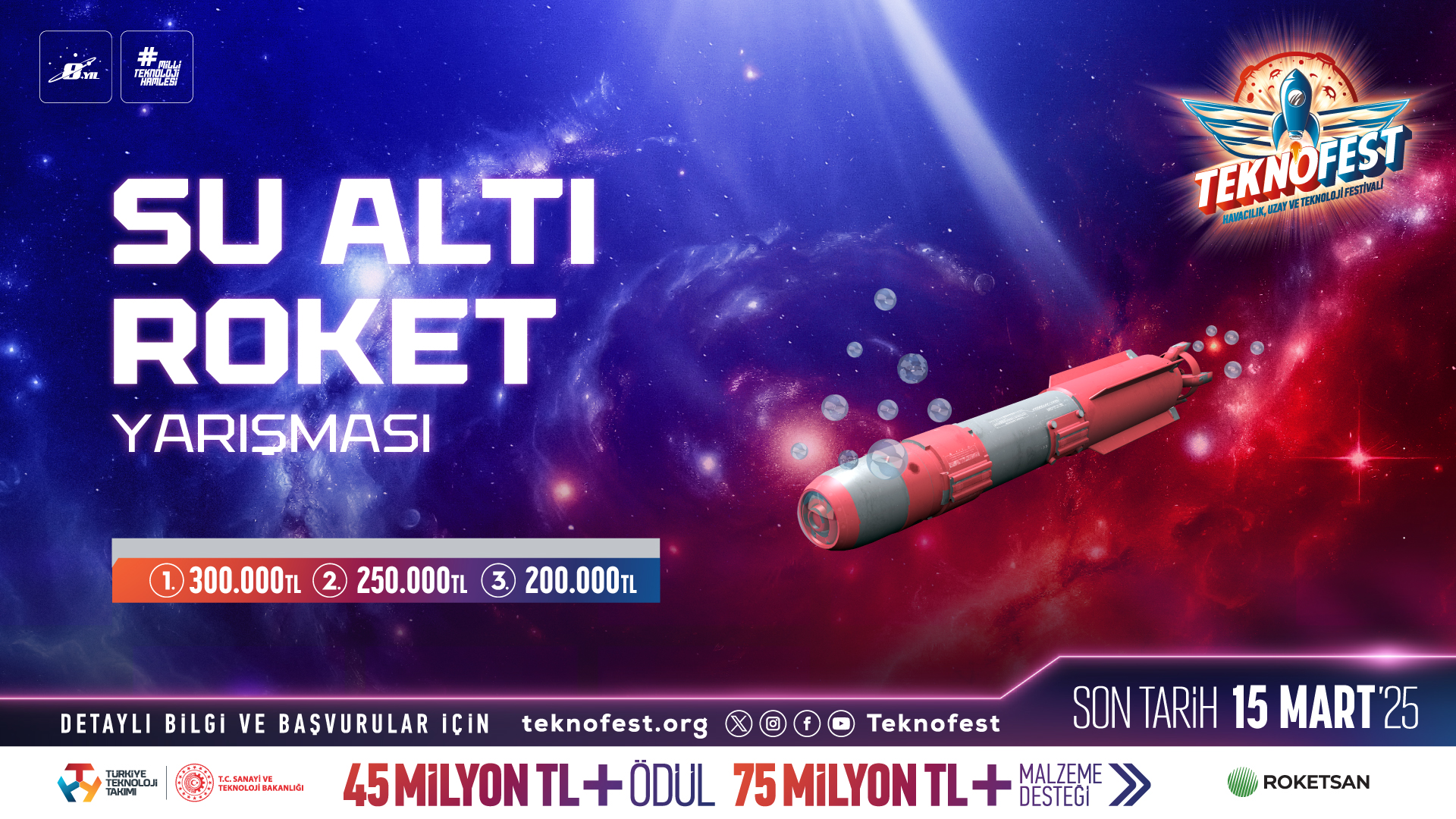 TEKNOFEST’te Heyecan Verici Yenilik: İlk Su Altı Roket Yarışması Başlıyor!