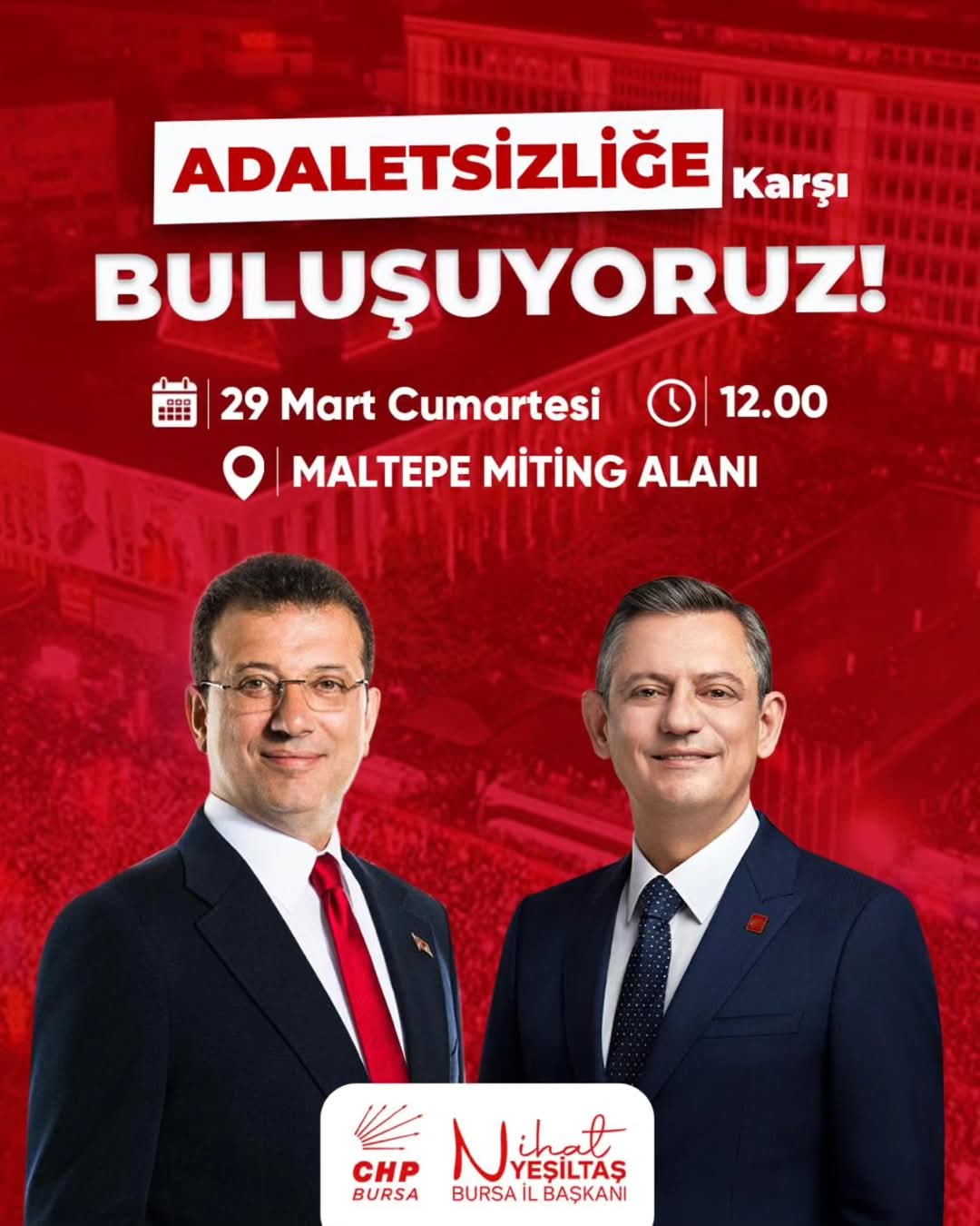 Cumhuriyet Halk Partisi Bursa İl Başkanı Nihat Yeşiltaş, 29 Mart'ta İstanbul Maltepe'de Tarih Yazmaya Hazırlanıyor