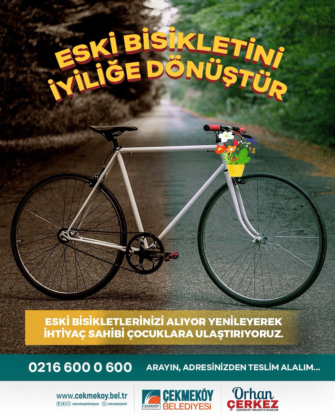 Çekmeköy Belediye Başkanı Orhan Çerkez'den Anlamlı Kampanya: "Eski Bisikletini İyiliğe Dönüştür"