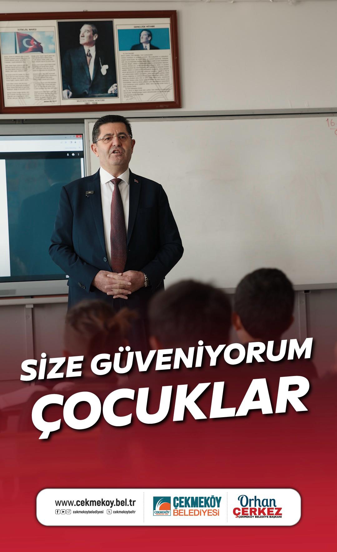 Çekmeköy Belediye Başkanı Orhan Çerkez’den miniklere supriz ziyaret