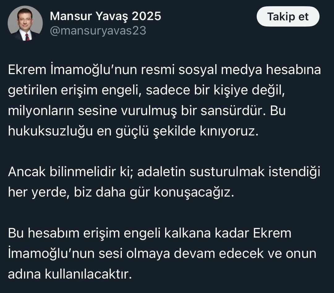 Mansur Yavaş'tan Ekrem İmamoğlu'na Destek Hamlesi: Seçim Kampanyası Hesabı İmamoğlu'na Devredildi