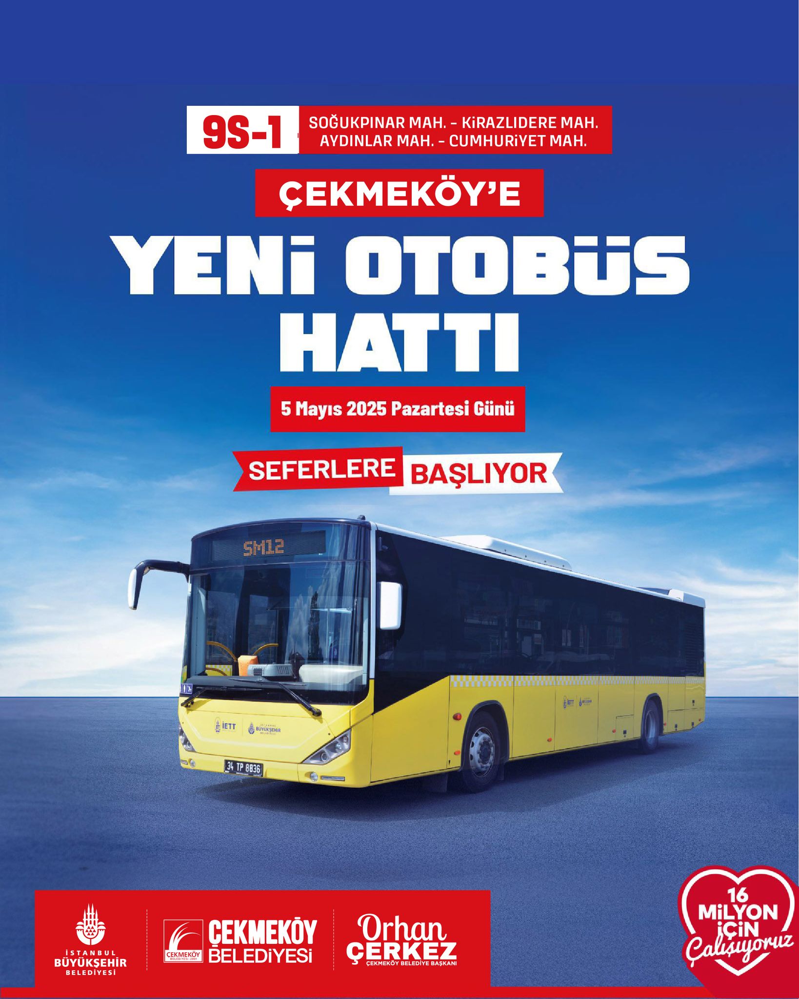 Çekmeköy Belediye Başkanı Orhan Çerkez'den Müjde: Yeni İETT Hattı Hizmete Giriyor