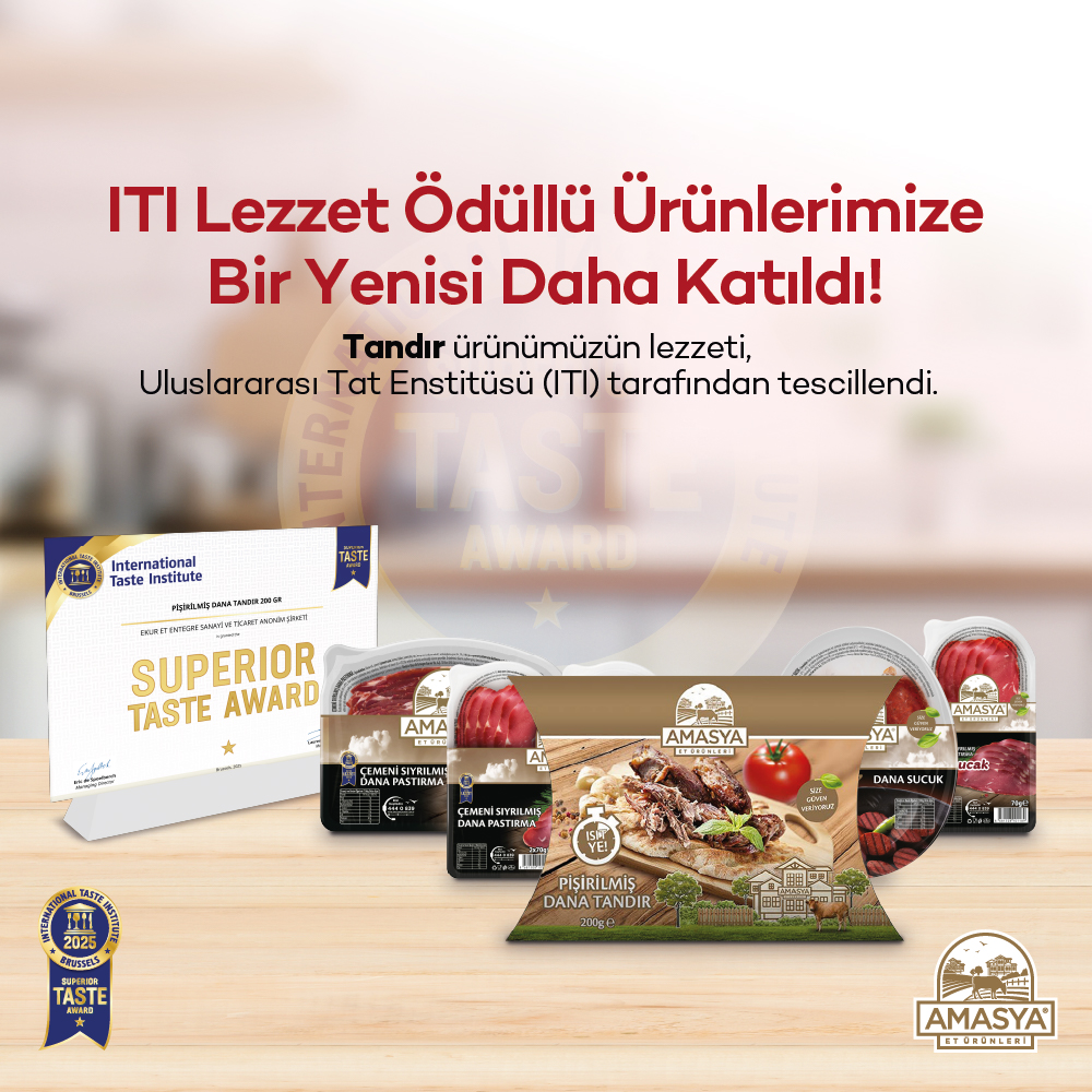 Amasya Et Ürünleri’nin “Pişirilmiş Dana Tandır”ına Uluslararası Lezzet Ödülü