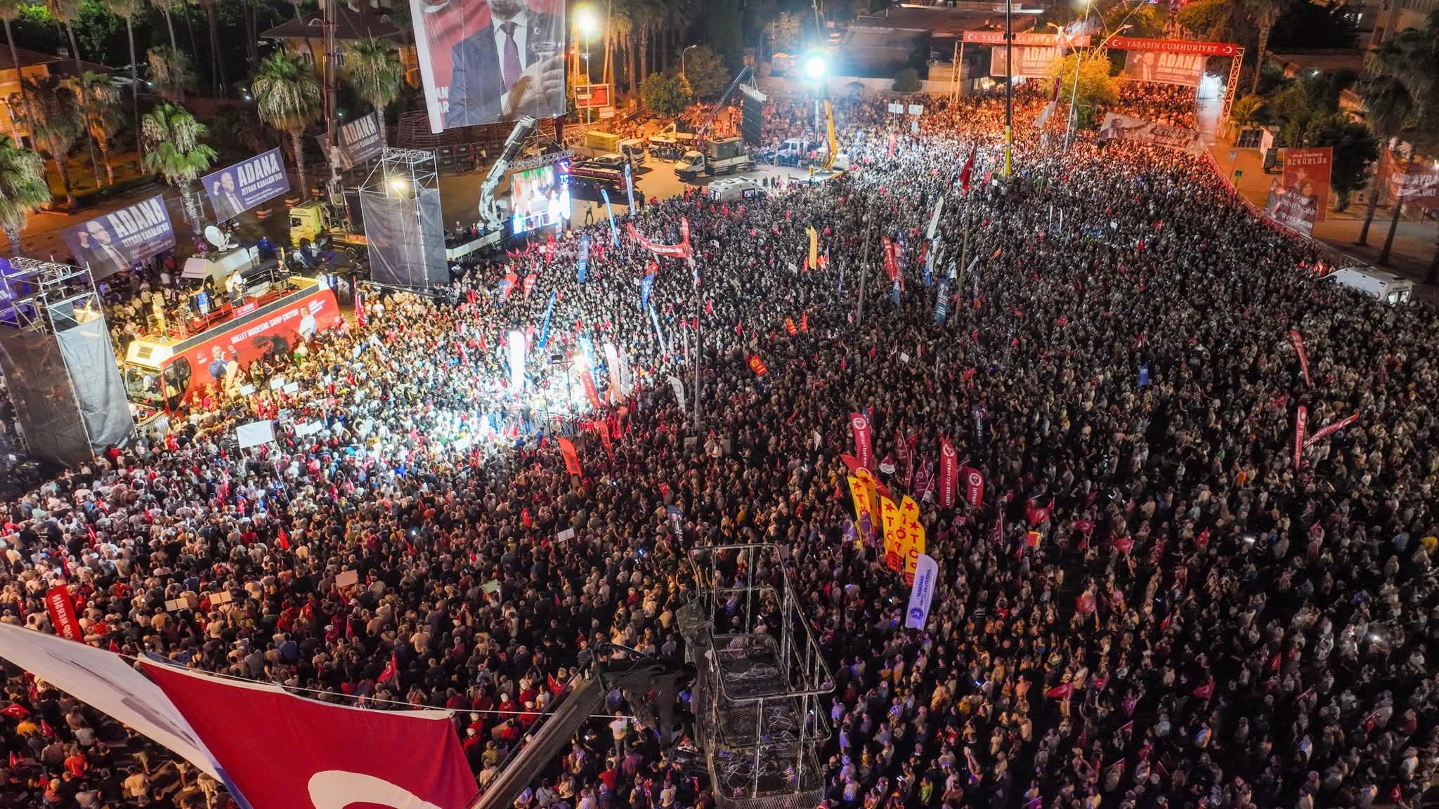 CHP Genel Başkanı Özgür Özel'den Adana'da Zeydan Karalar'a Destek Mitingi
