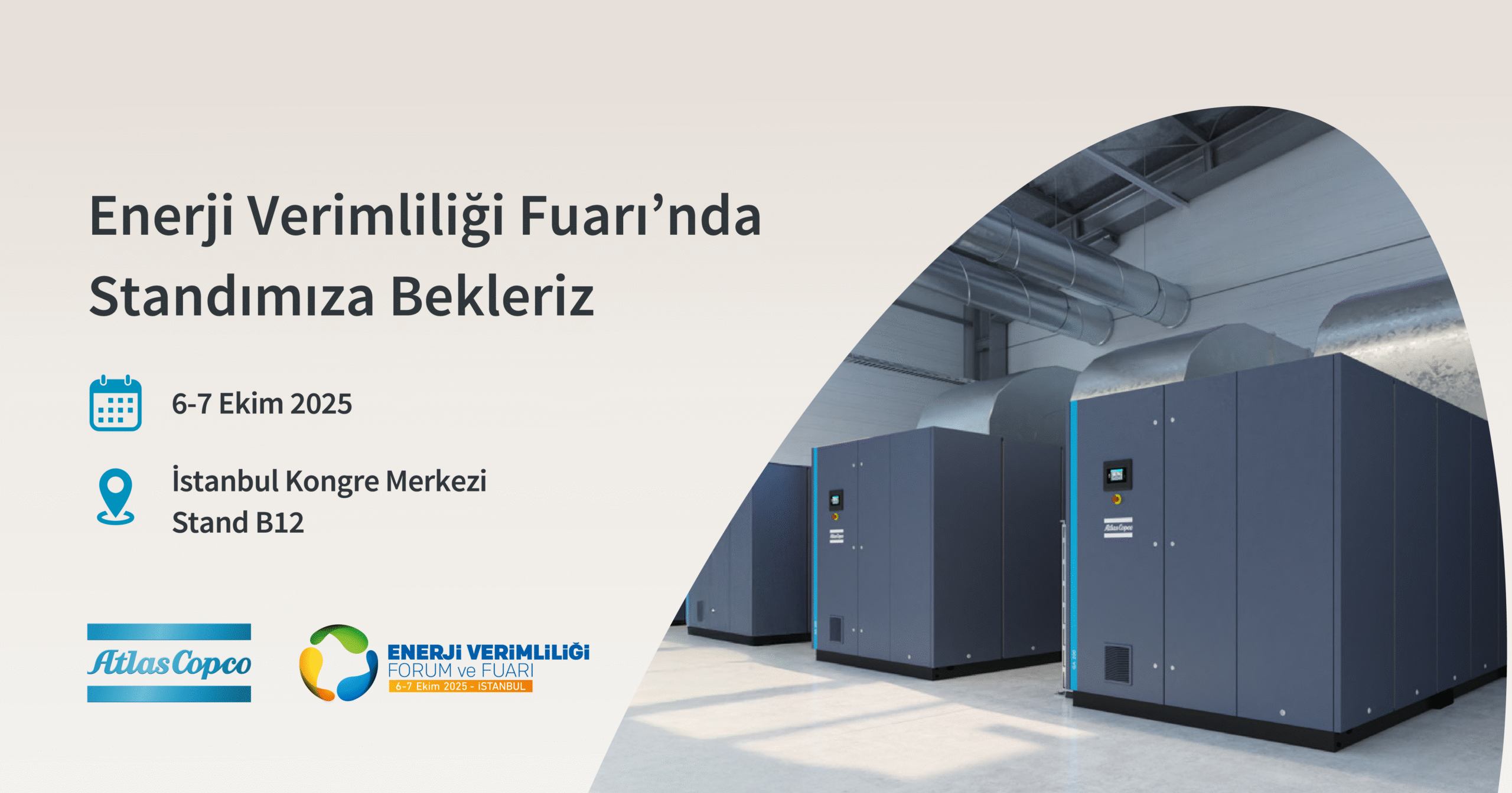 Atlas Copco, Enerji Verimliliği Fuarı’nda Sürdürülebilir Çözümlerini Tanıtacak