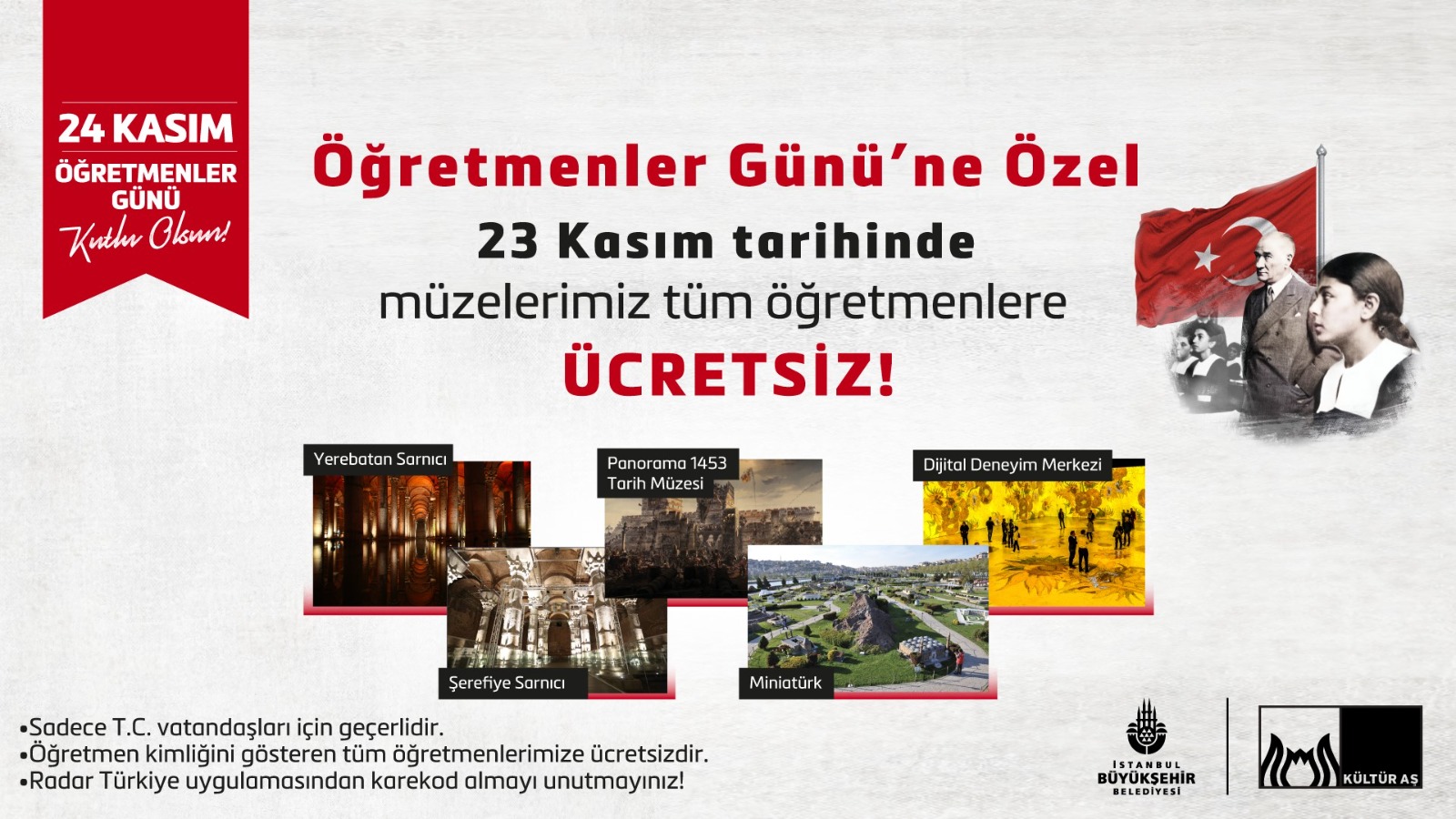İBB’den 24 Kasım Öğretmenler Günü’ne Özel Sürprizler: Kitaptan Müzeye, Vapurdan Bahçe Market’e Çok Sayıda İndirim