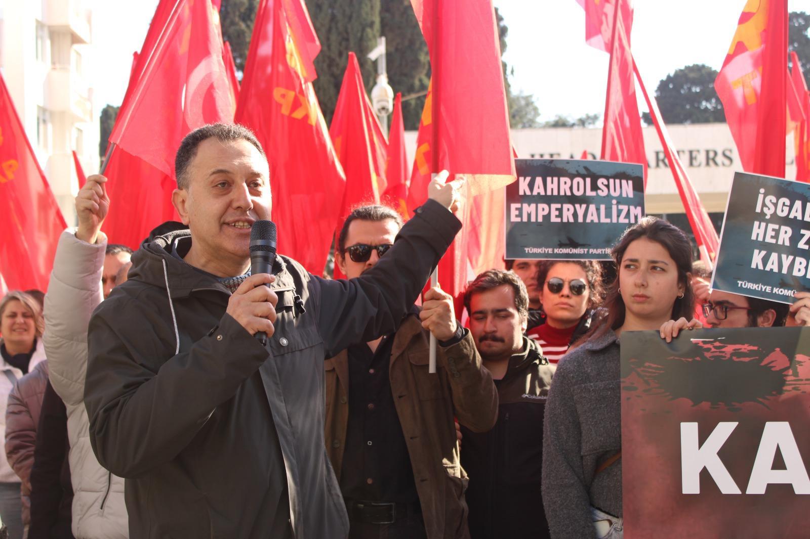 TKP NATO Üslerine Yürüdü: “ABD Bombalarını, İsrail Füzelerini Emperyalizmin Başına Çalacağız”