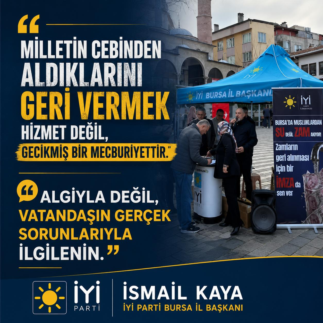 İYİ Parti Bursa’dan Su İndirimi Açıklaması: "Kendi Yükledikleri Yükü İndirip Hizmet Gibi Sunuyorlar!"