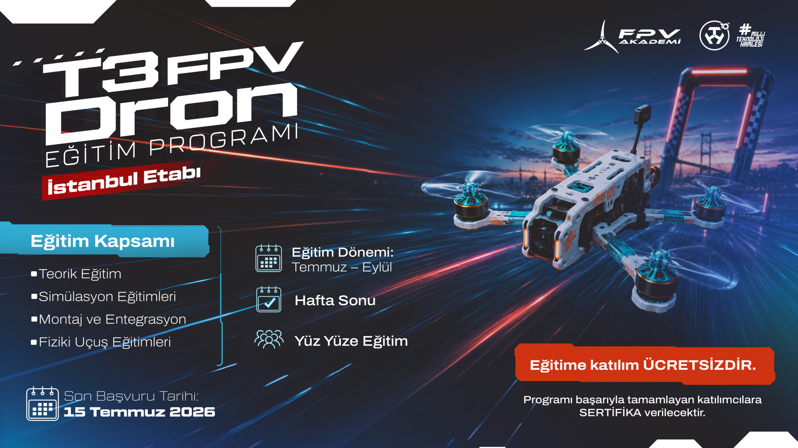 T3 Vakfı’ndan Gençlere Gökyüzünün Kapılarını Açacak Fırsat: T3 FPV Akademi Başvuruları Başladı!