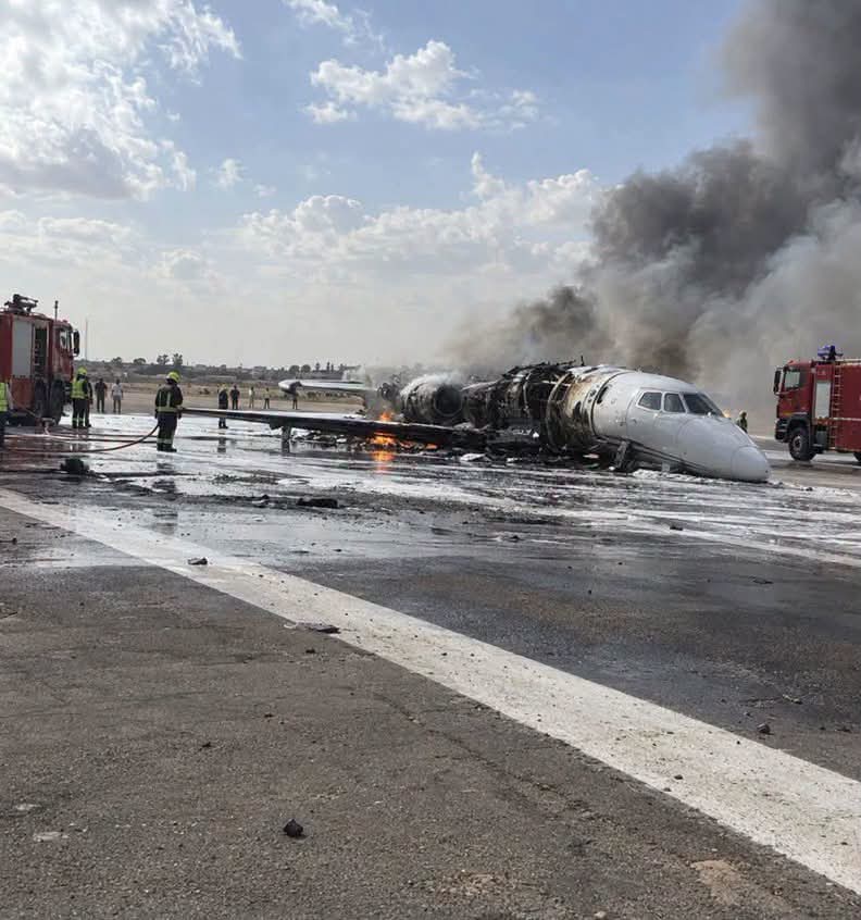 Akfen Holding’e Ait Özel Uçak Libya’da Pistten Çıktı: 3 Kişilik Mürettebat Hastaneye Kaldırıldı
