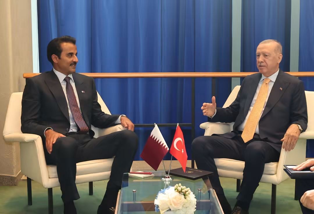 Erdoğan, Katar Emiri Şeyh Temim bin Hamed Al Sani ile Bir Araya Geldi